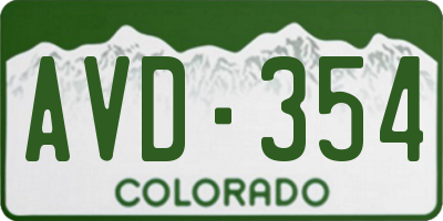 CO license plate AVD354