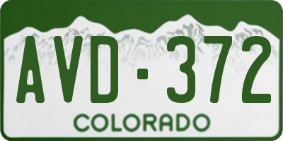 CO license plate AVD372