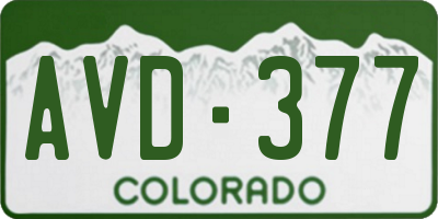 CO license plate AVD377