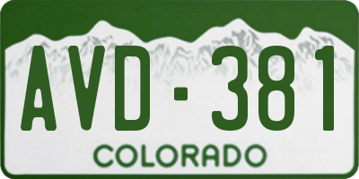 CO license plate AVD381