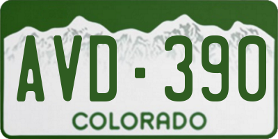 CO license plate AVD390