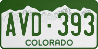 CO license plate AVD393