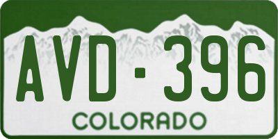 CO license plate AVD396
