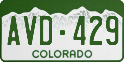 CO license plate AVD429