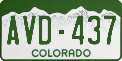 CO license plate AVD437