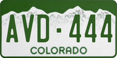 CO license plate AVD444