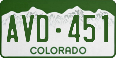 CO license plate AVD451