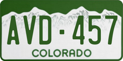 CO license plate AVD457