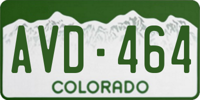 CO license plate AVD464