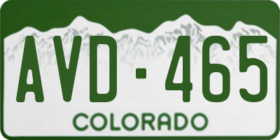 CO license plate AVD465
