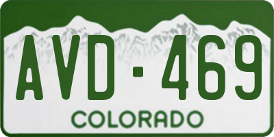 CO license plate AVD469