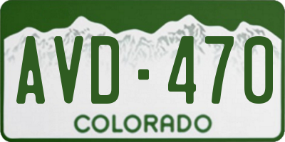 CO license plate AVD470