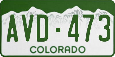 CO license plate AVD473