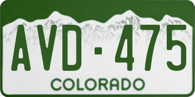 CO license plate AVD475