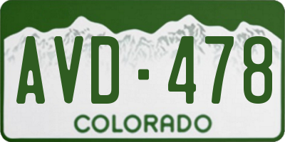 CO license plate AVD478