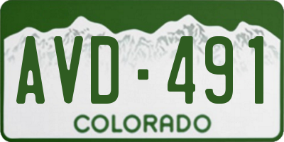 CO license plate AVD491