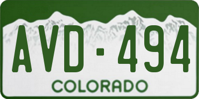 CO license plate AVD494
