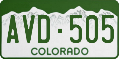 CO license plate AVD505