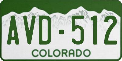 CO license plate AVD512