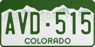 CO license plate AVD515