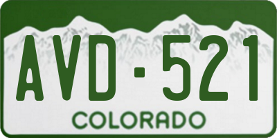 CO license plate AVD521