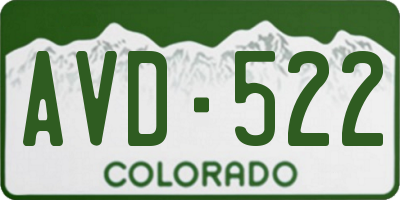CO license plate AVD522