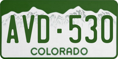 CO license plate AVD530