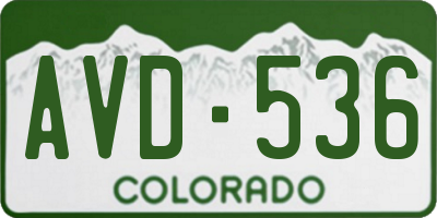 CO license plate AVD536