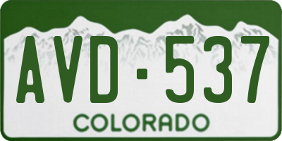 CO license plate AVD537