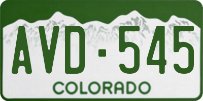 CO license plate AVD545