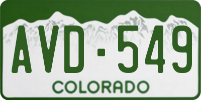 CO license plate AVD549