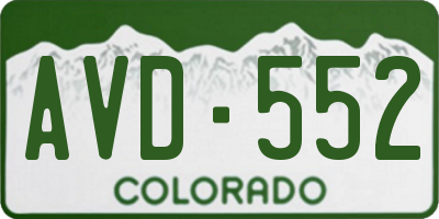 CO license plate AVD552