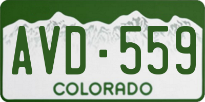 CO license plate AVD559