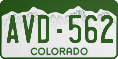 CO license plate AVD562