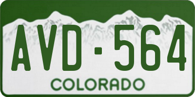 CO license plate AVD564