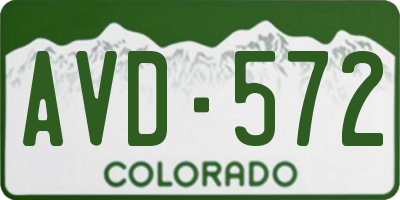 CO license plate AVD572