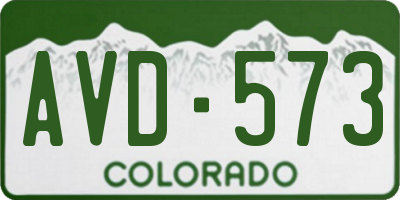 CO license plate AVD573