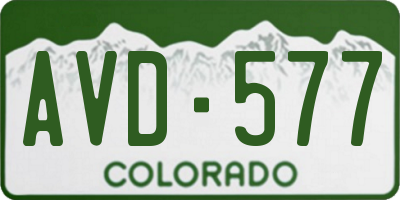 CO license plate AVD577
