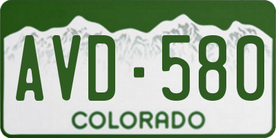 CO license plate AVD580