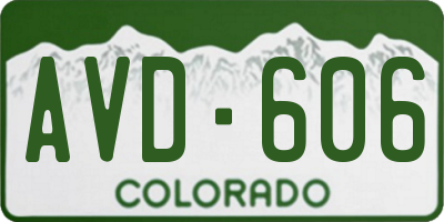 CO license plate AVD606