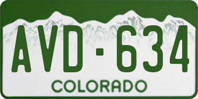 CO license plate AVD634