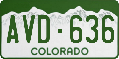 CO license plate AVD636