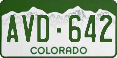 CO license plate AVD642