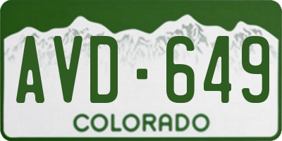 CO license plate AVD649