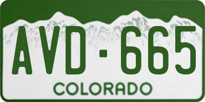 CO license plate AVD665