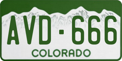 CO license plate AVD666