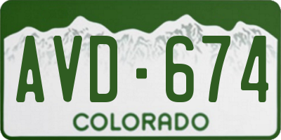 CO license plate AVD674