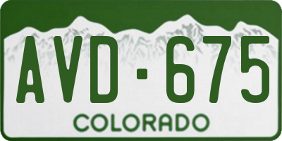 CO license plate AVD675