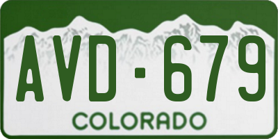 CO license plate AVD679
