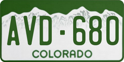 CO license plate AVD680